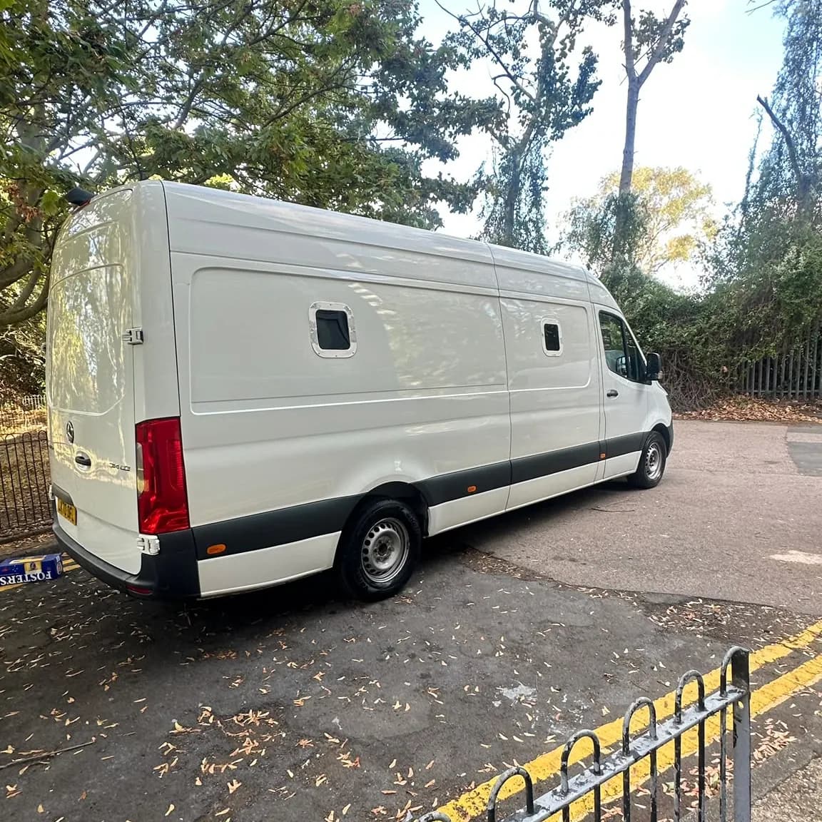 Side view of the Orbisway removals van